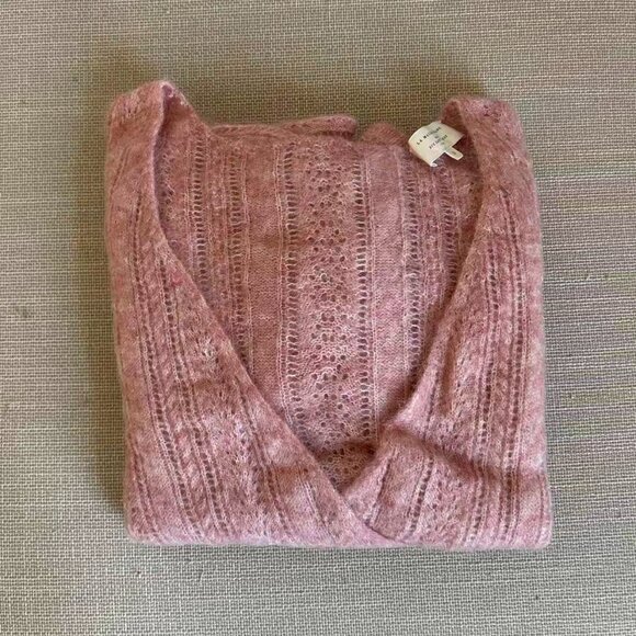 BEST Sezane Cristina Jumper Small Blush Pink Sweater French Wool Mohair - Picture 6 of 11